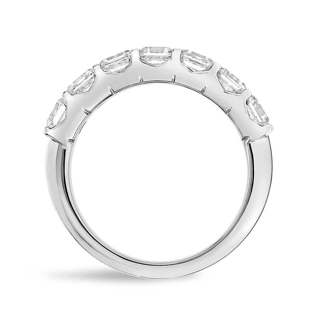 2ct Asscher Lab Grown Diamond Half Eternity White Gold