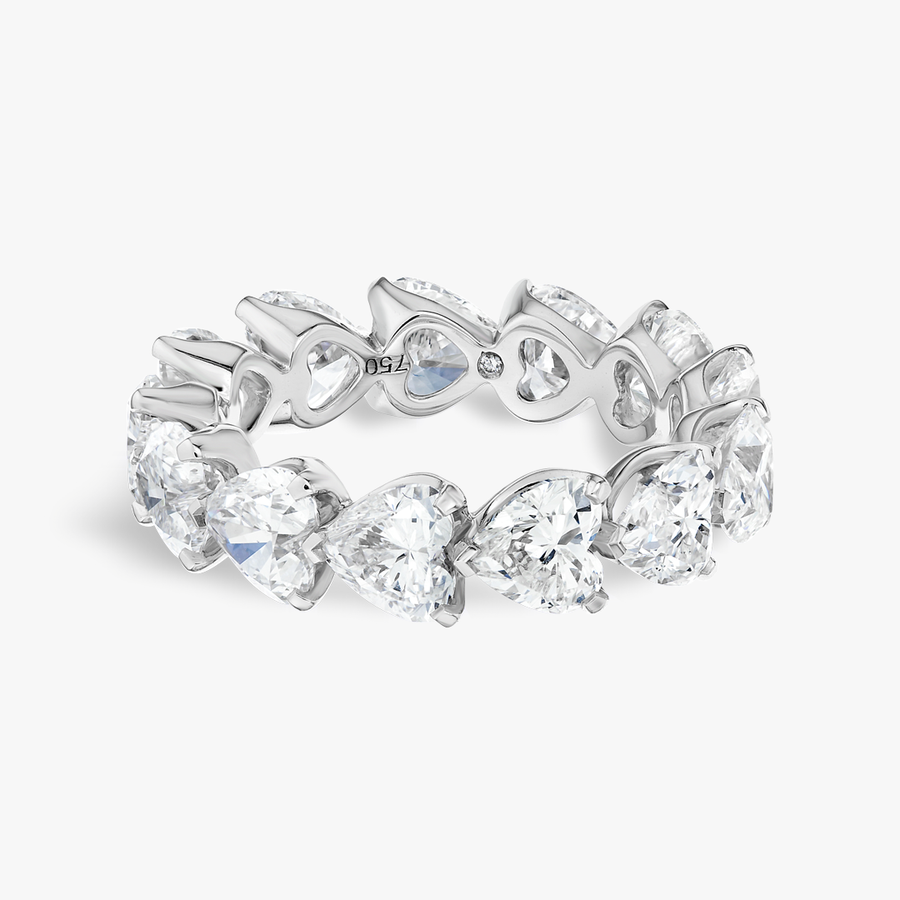 5ct Heart Natural Diamond Full Eternity White Gold