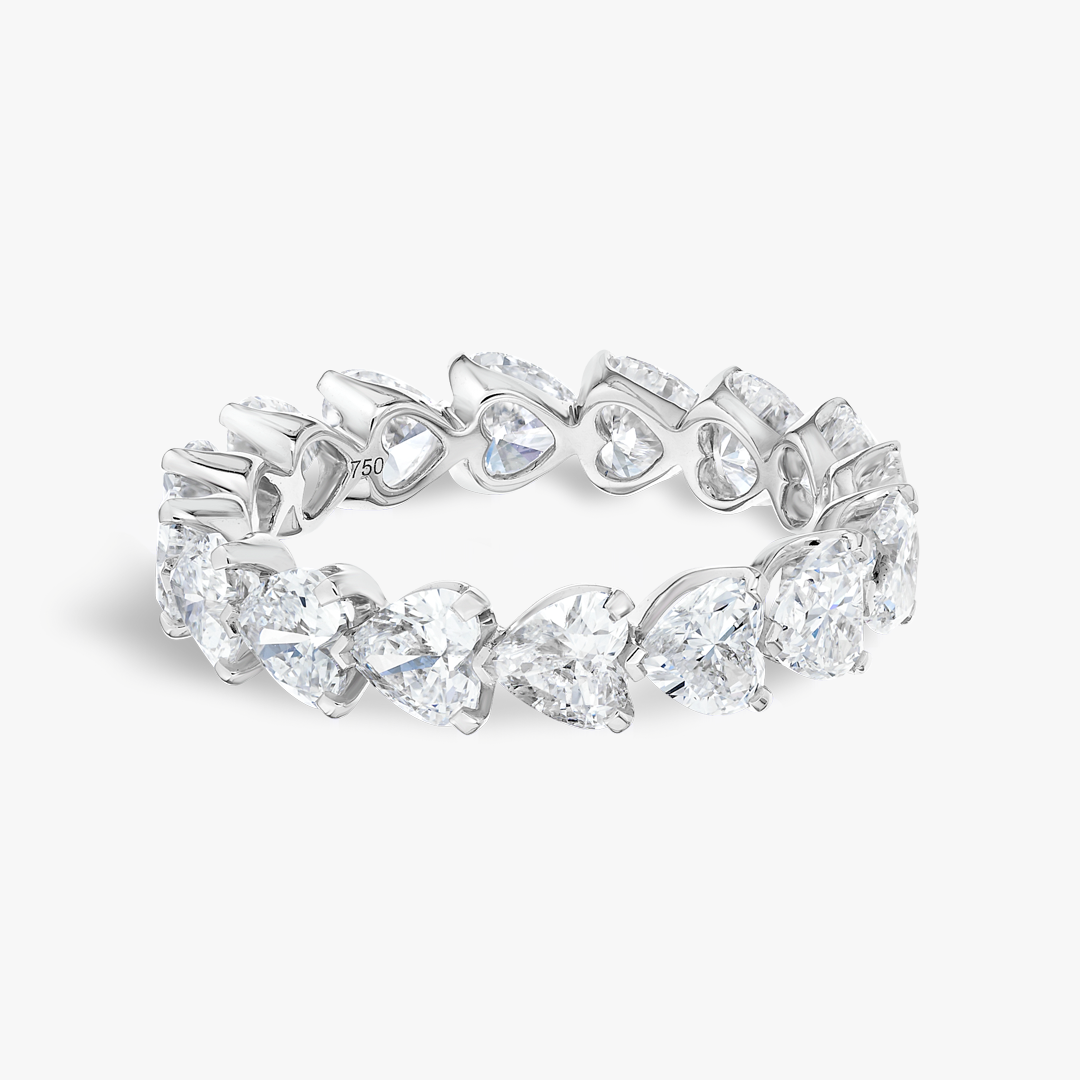3.5ct Heart Lab Grown Diamond Full Eternity White Gold