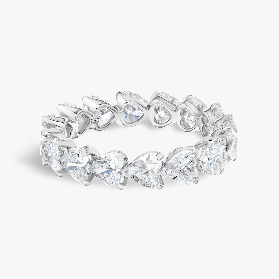 3.5ct Heart Natural Diamond Full Eternity White Gold