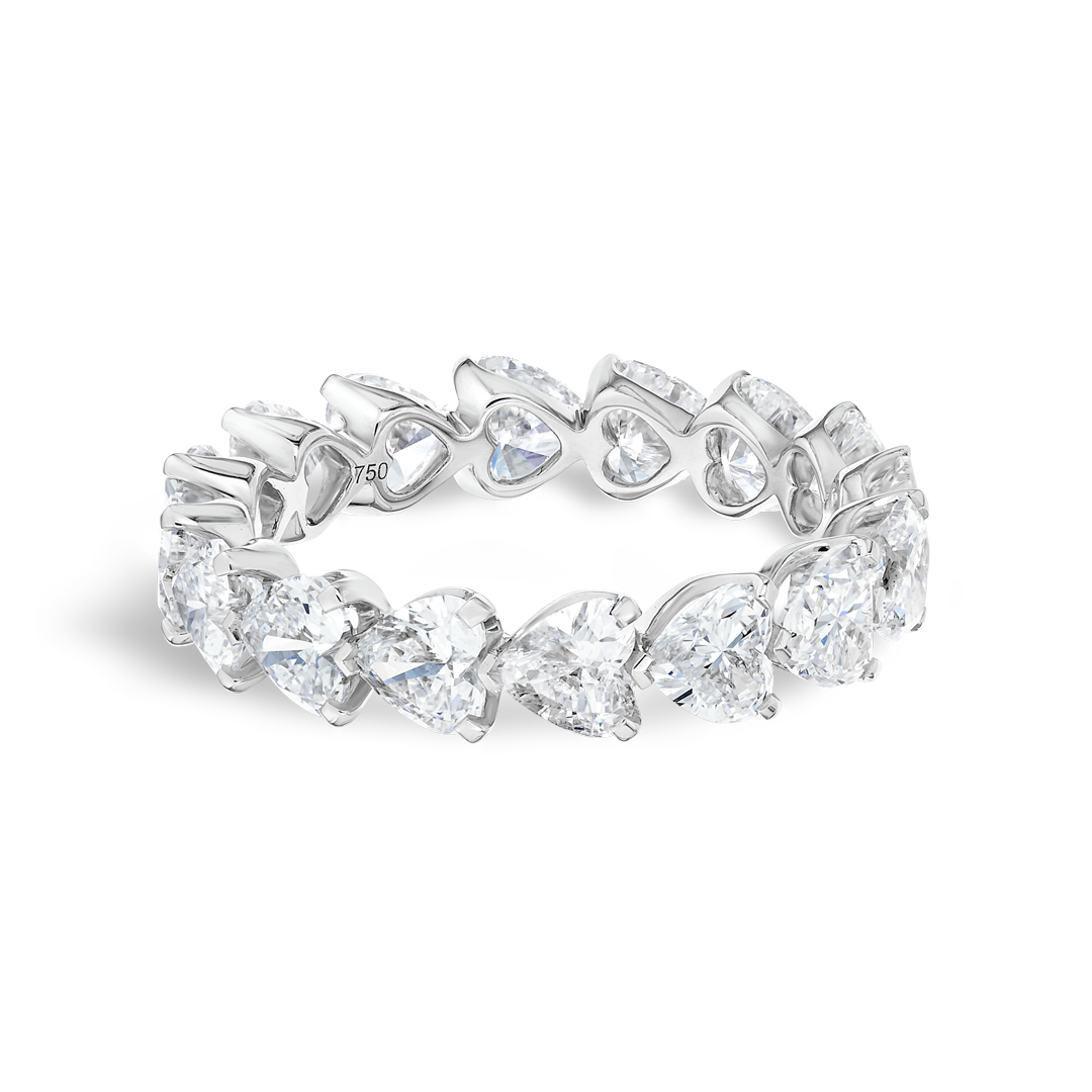 3.5ct Heart Lab Grown Diamond Full Eternity White Gold