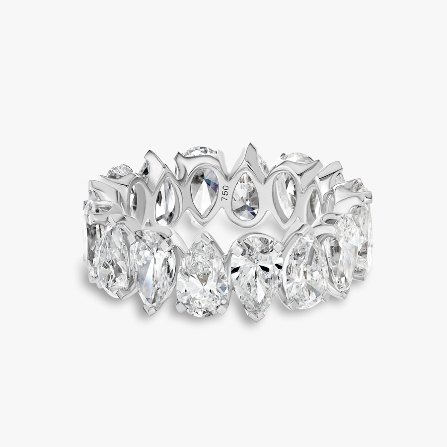 6ct Pear Natural Diamond Full Eternity White Gold