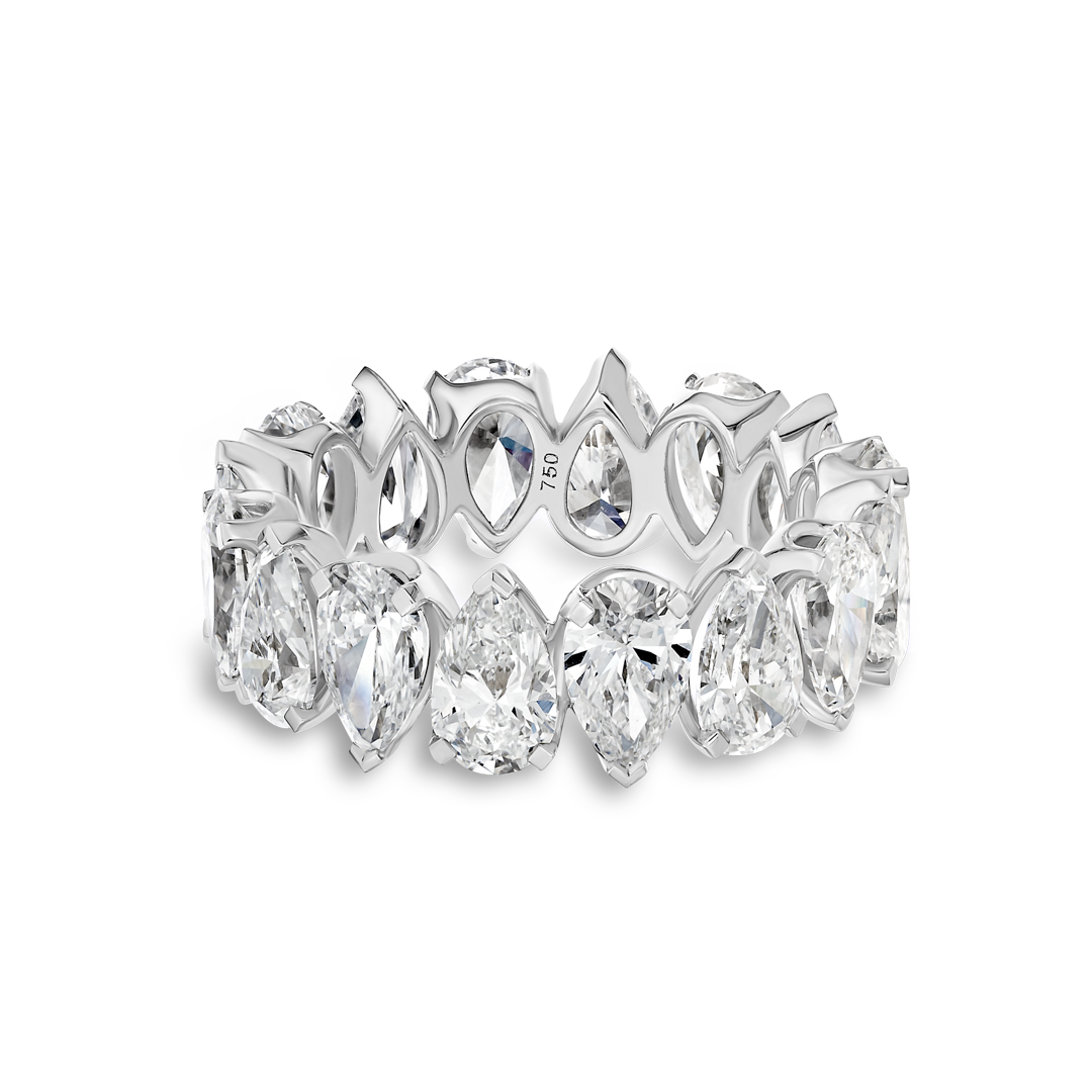 6ct Pear Lab Grown Diamond Full Eternity White Gold