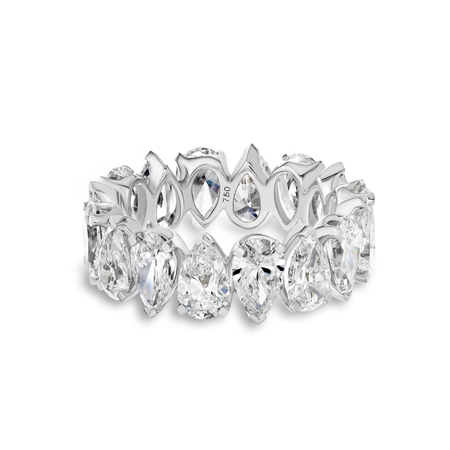 6ct Pear Lab Grown Diamond Full Eternity White Gold