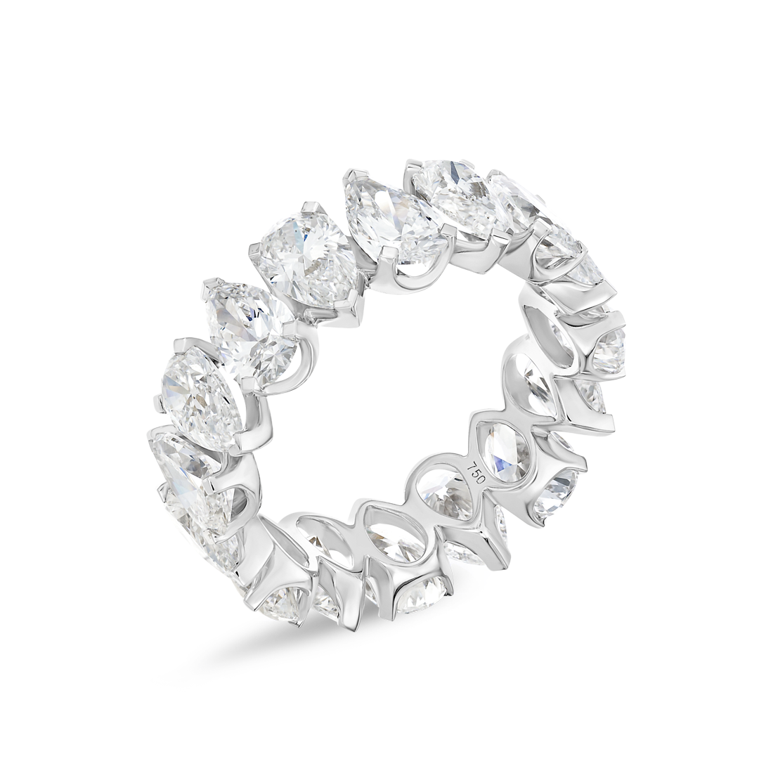 6ct Pear Lab Grown Diamond Full Eternity White Gold