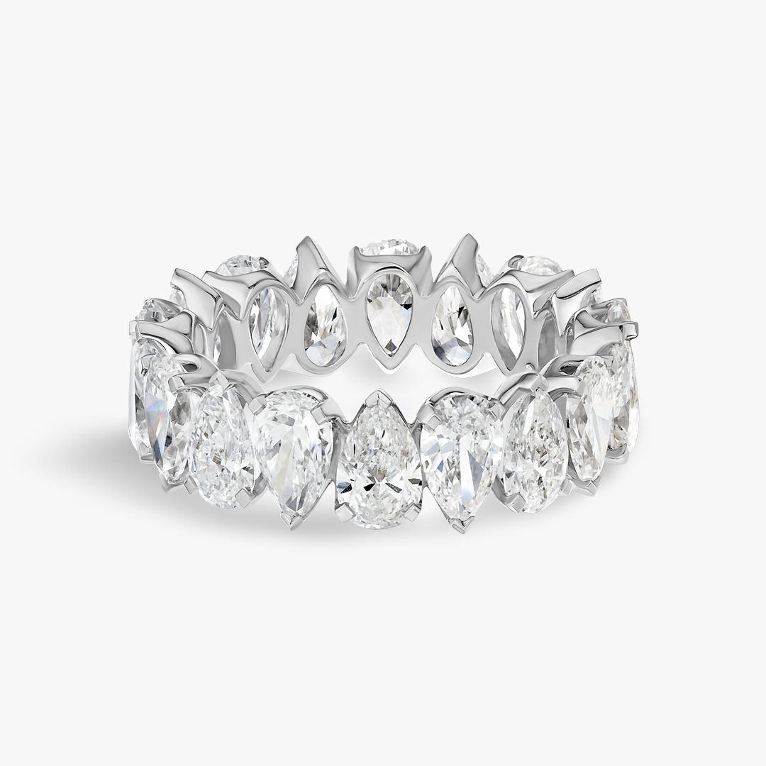 5ct Pear Natural Diamond Full Eternity White Gold
