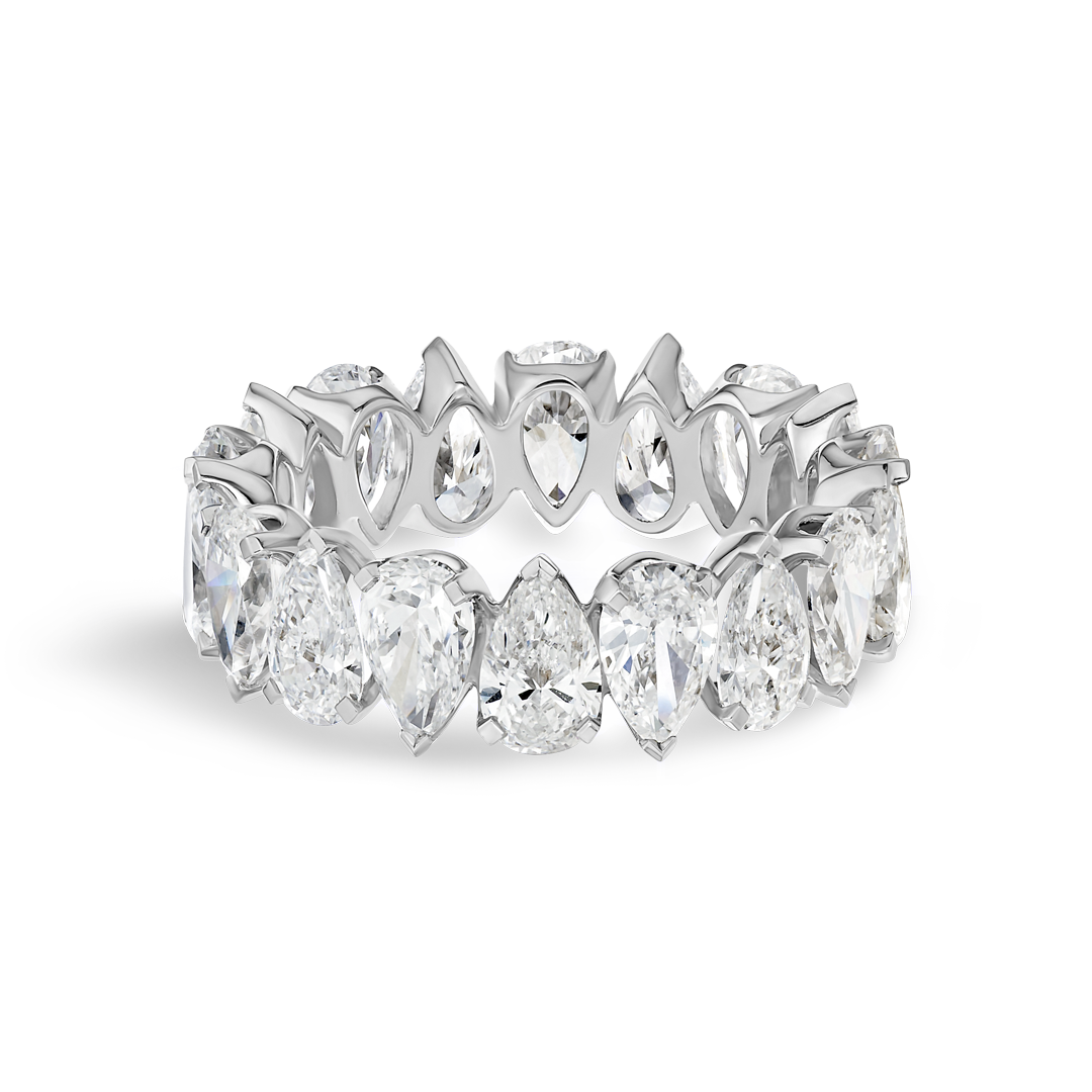 5ct Pear Lab Grown Diamond Full Eternity White Gold