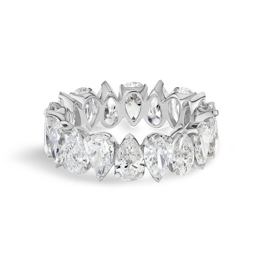 5ct Pear Lab Grown Diamond Full Eternity White Gold