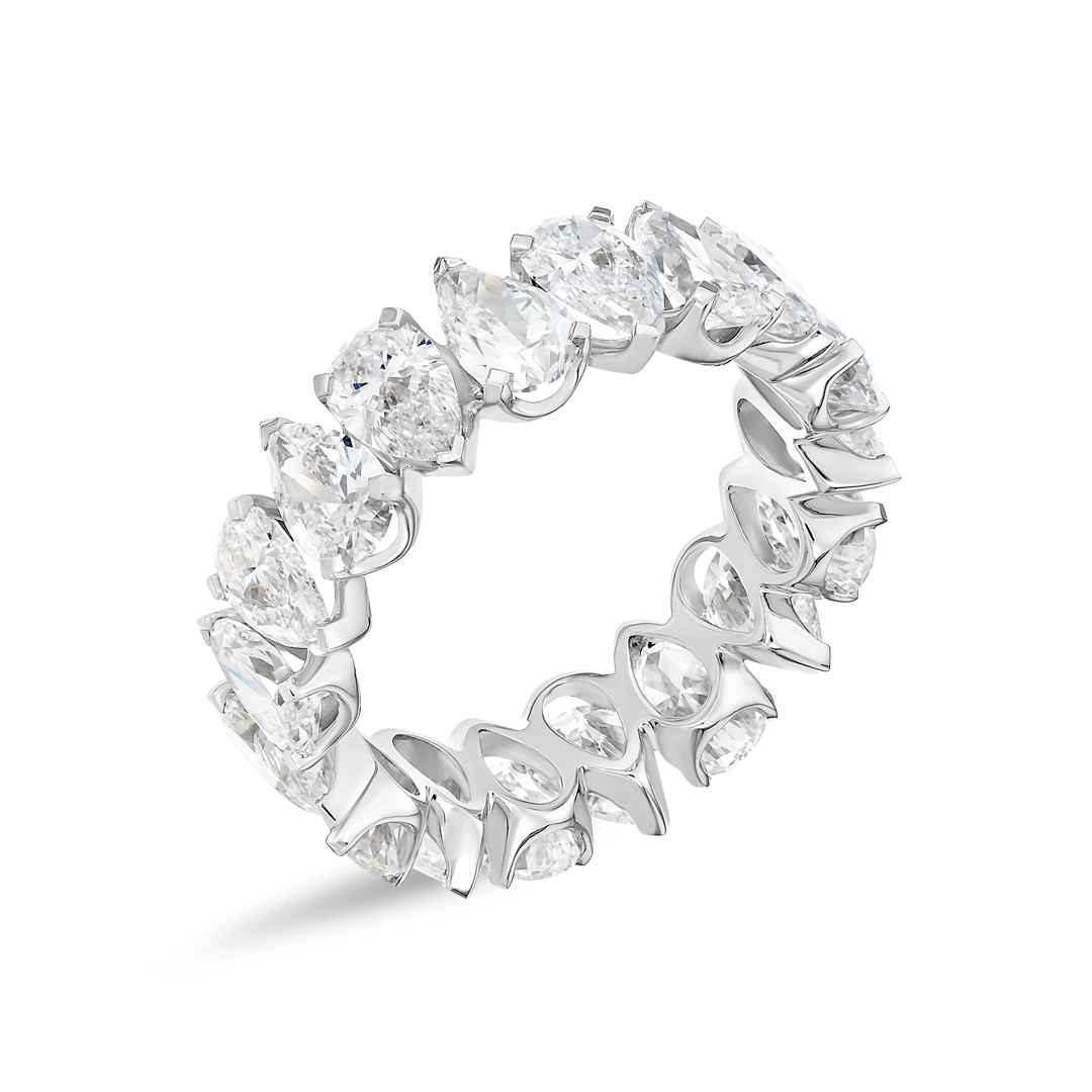5ct Pear Lab Grown Diamond Full Eternity White Gold