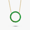 Thin Circle Emerald Pendant Yellow Gold