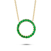 Thin Circle Emerald Pendant Yellow Gold