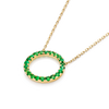 Thin Circle Emerald Pendant Yellow Gold