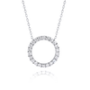 Thin Circle Natural Diamond Pendant White Gold
