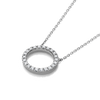 Thin Circle Natural Diamond Pendant White Gold