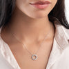 Natural Diamond Circle Pendant White Gold