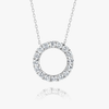 Lab-Grown Diamond Circle Pendant White Gold