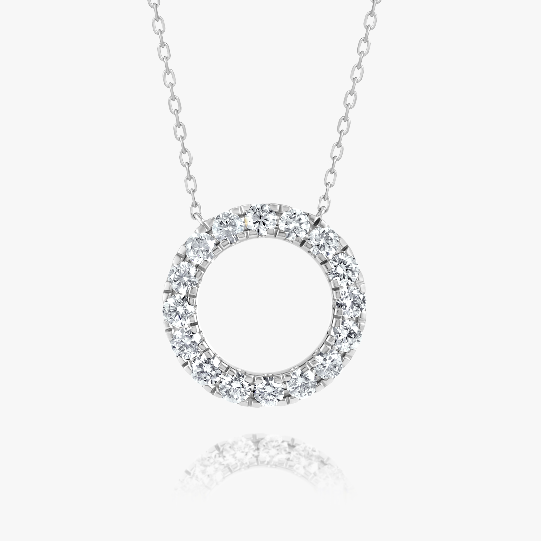 Lab-Grown Diamond Circle Pendant White Gold