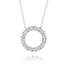 Natural Diamond Circle Pendant White Gold