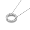 Natural Diamond Circle Pendant White Gold