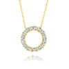 Natural Diamond Circle Pendant Yellow Gold