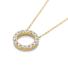 Natural Diamond Circle Pendant Yellow Gold