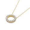 Large Natural Diamond Circle Pendant Yellow Gold