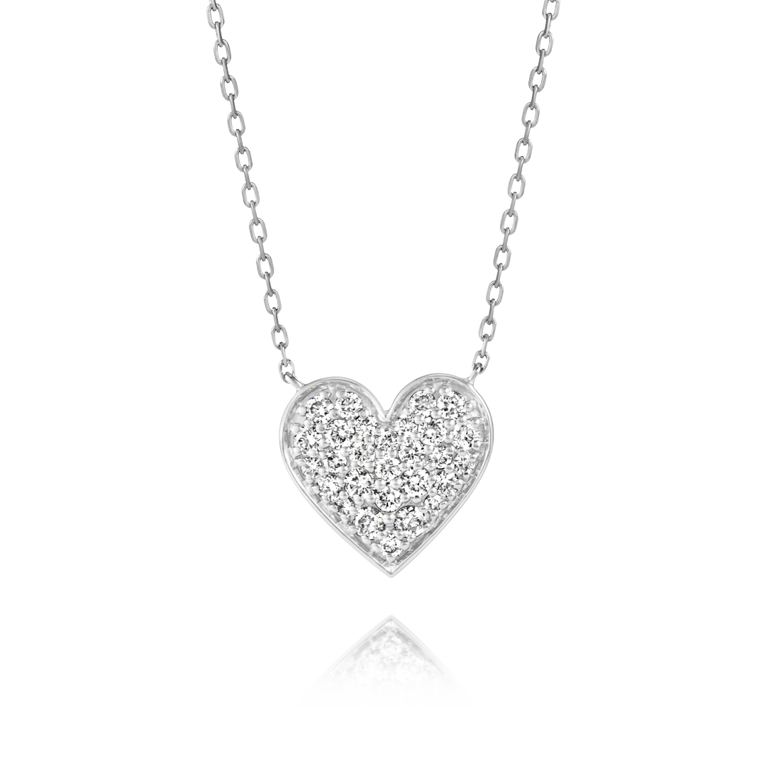 Lab-Grown Diamond Heart Pendant White Gold