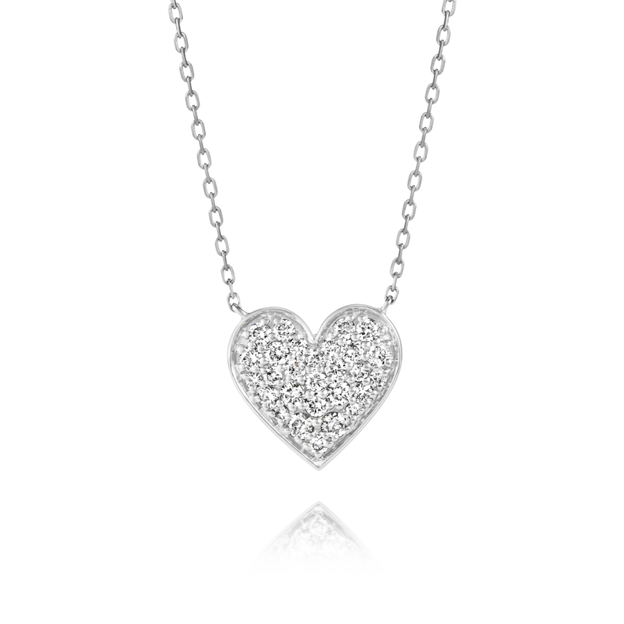 Lab-Grown Diamond Heart Pendant White Gold