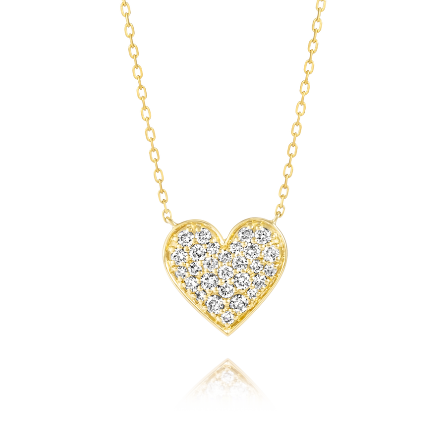 Lab-Grown Diamond Heart Pendant Yellow Gold