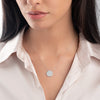 Large Natural Diamond Disc Pendant White Gold