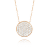 Large Natural Diamond Disc Pendant Rose Gold