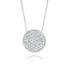 Large Natural Diamond Disc Pendant White Gold