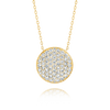 Large Natural Diamond Disc Pendant Yellow Gold