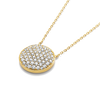 Large Natural Diamond Disc Pendant Yellow Gold