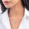 Half Sunrise Natural Diamond Pendant White Gold