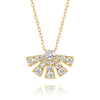 Half Sunrise Natural Diamond Pendant Yellow Gold