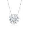 Full Sunrise Natural Diamond Pendant White Gold