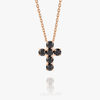 Large Black Diamond Cross Pendant Rose Gold