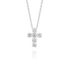 Large Natural Diamond Cross Fashion Pendant White Gold
