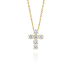Large Natural Diamond Cross Fashion Pendant Yellow Gold