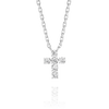 Extra Small Natural Diamond Cross Pendant White Gold