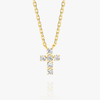 Extra Small Lab-Grown Diamond Cross Pendant Yellow Gold