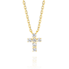 Extra Small Natural Diamond Cross Pendant Yellow Gold