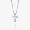 Small Natural Diamond Cross Pendant White Gold