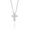 Small Natural Diamond Cross Pendant White Gold