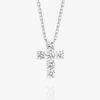 Medium Lab-Grown Diamond Cross Pendant White Gold