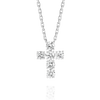 Medium Natural Diamond Cross Pendant White Gold