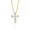 Medium Natural Diamond Cross Pendant Yellow Gold