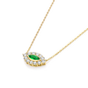 Marquise Evil Eye Colombian Emerald And Diamond Pendant Yellow Gold