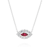 Marquise Evil Eye Ruby And Diamond Pendant White Gold